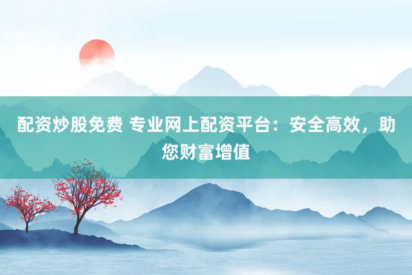 配资炒股免费 专业网上配资平台：安全高效，助您财富增值