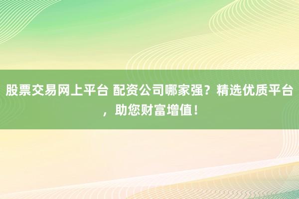 股票交易网上平台 配资公司哪家强？精选优质平台，助您财富增值！