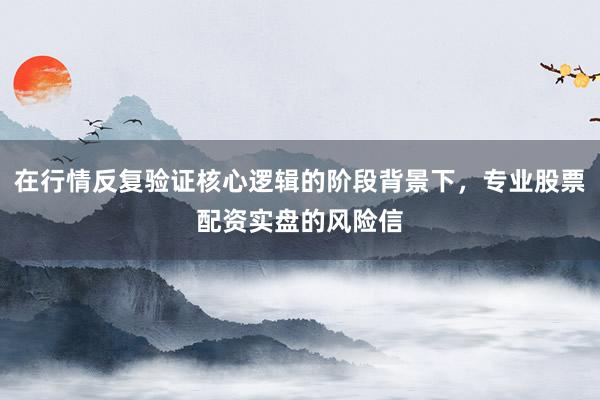 在行情反复验证核心逻辑的阶段背景下，专业股票配资实盘的风险信