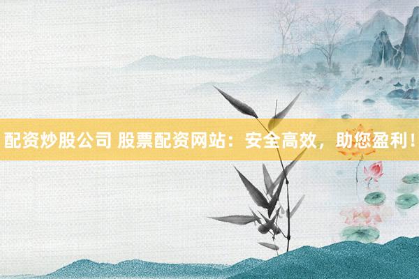 配资炒股公司 股票配资网站：安全高效，助您盈利！