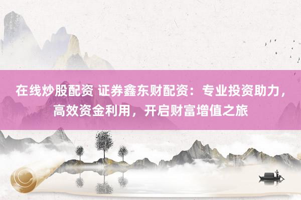 在线炒股配资 证券鑫东财配资：专业投资助力，高效资金利用，开启财富增值之旅
