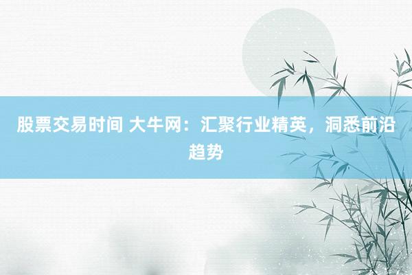 股票交易时间 大牛网：汇聚行业精英，洞悉前沿趋势